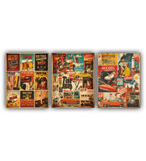 Food themed canvas wall art set of three prints