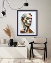 Contemporary abstract portrait wall painting for modern home and office decor
