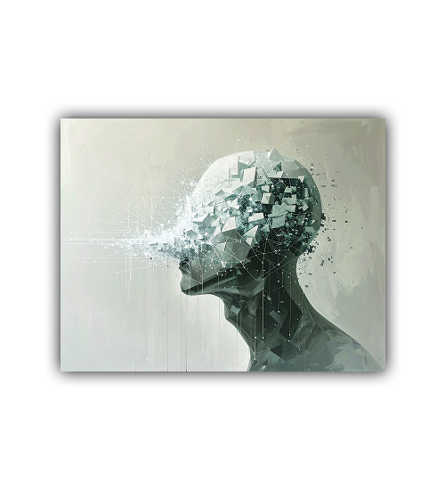Figurative face canvas wall art painting
