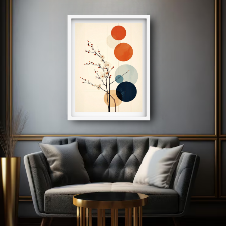 Geometric Blossom: Modern Serenity - Wall Art Canvas