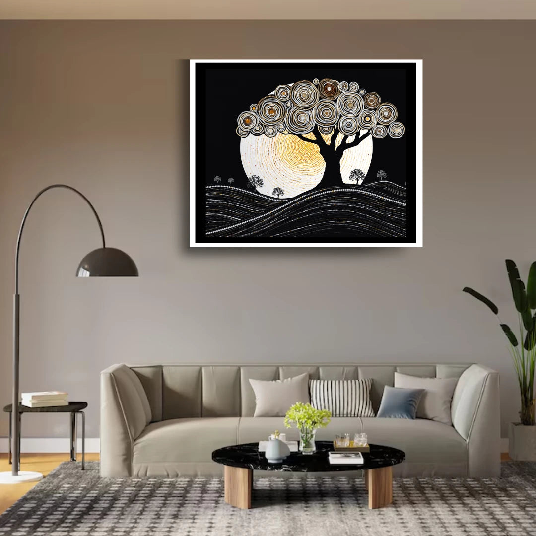 Spiritual Tree of Life wall art for modern living room interior
