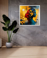 Modern abstract woman portrait wall art painting for home decor
