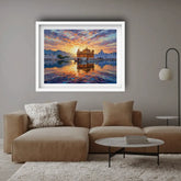 Historic monument sunset canvas wall art
