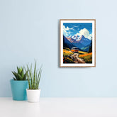 Mountain valley snow peak canvas wall art
