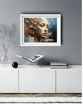 Framed abstract art of a woman&