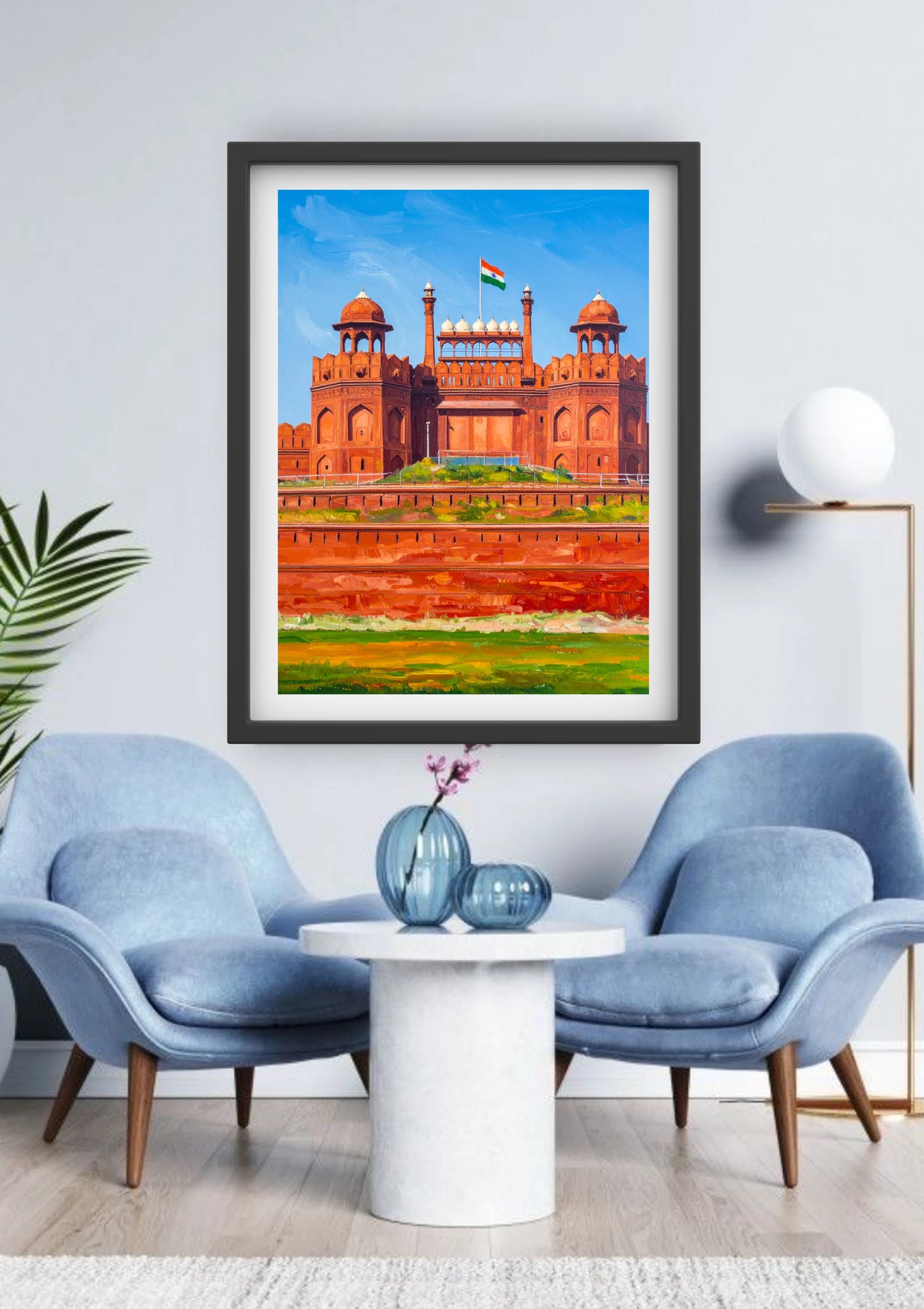 Indian heritage Red Fort canvas wall decor
