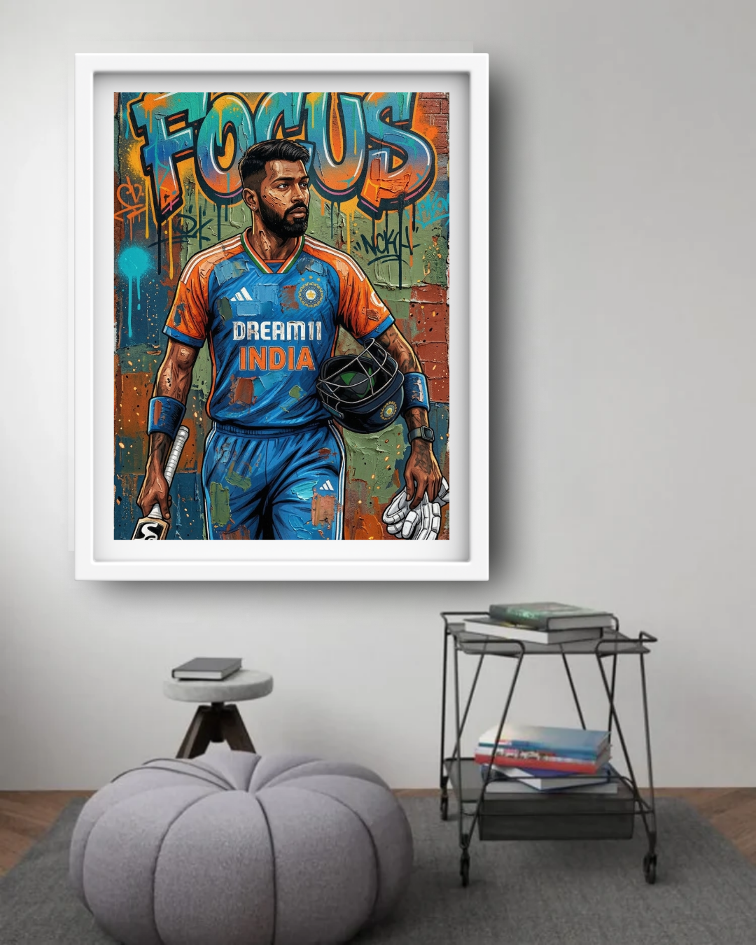 Hardik Pandya Inspired Cricket - Wall Art Canvas