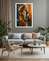 Ganesha canvas art in meditation room decor