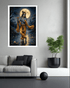 Lord Krishna wall art canvas in modern living room decor