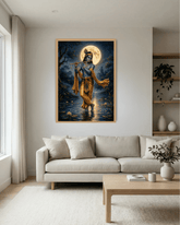 Krishna canvas art in meditation room decor