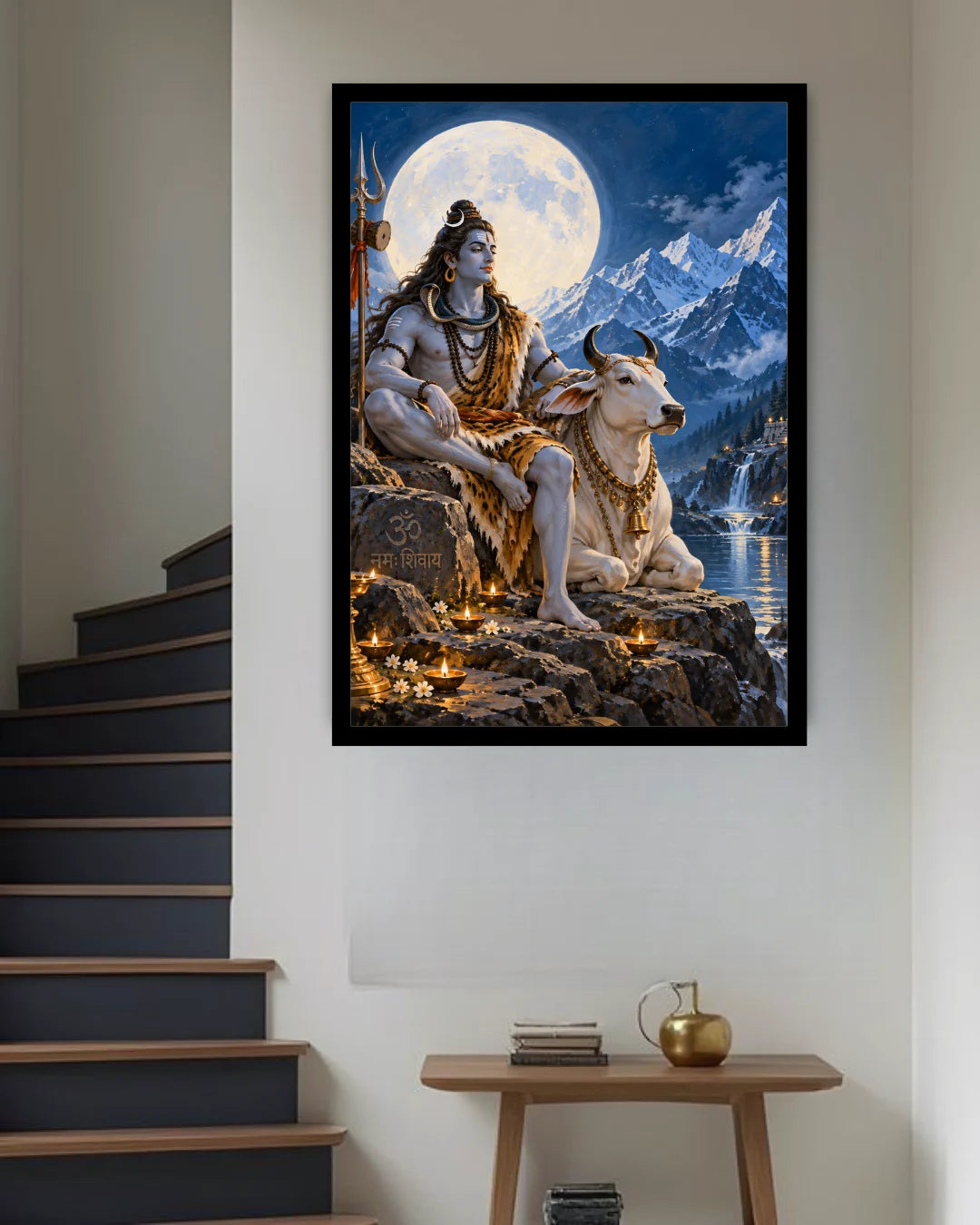 Lord Shiva with Nandi – Wall Art Canvas