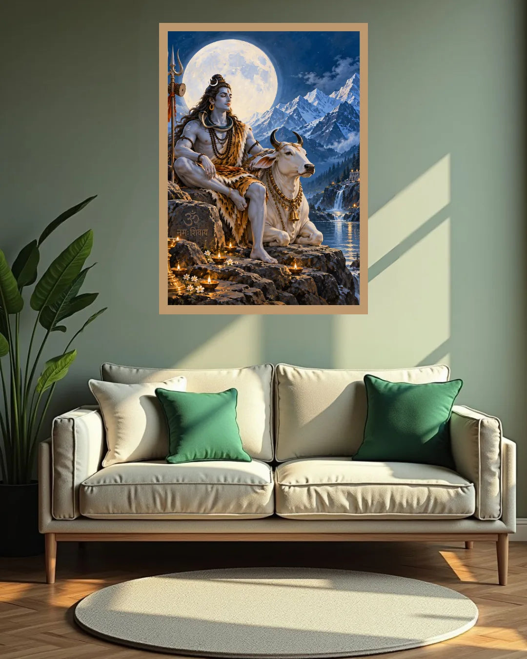 Lord Shiva with Nandi – Wall Art Canvas