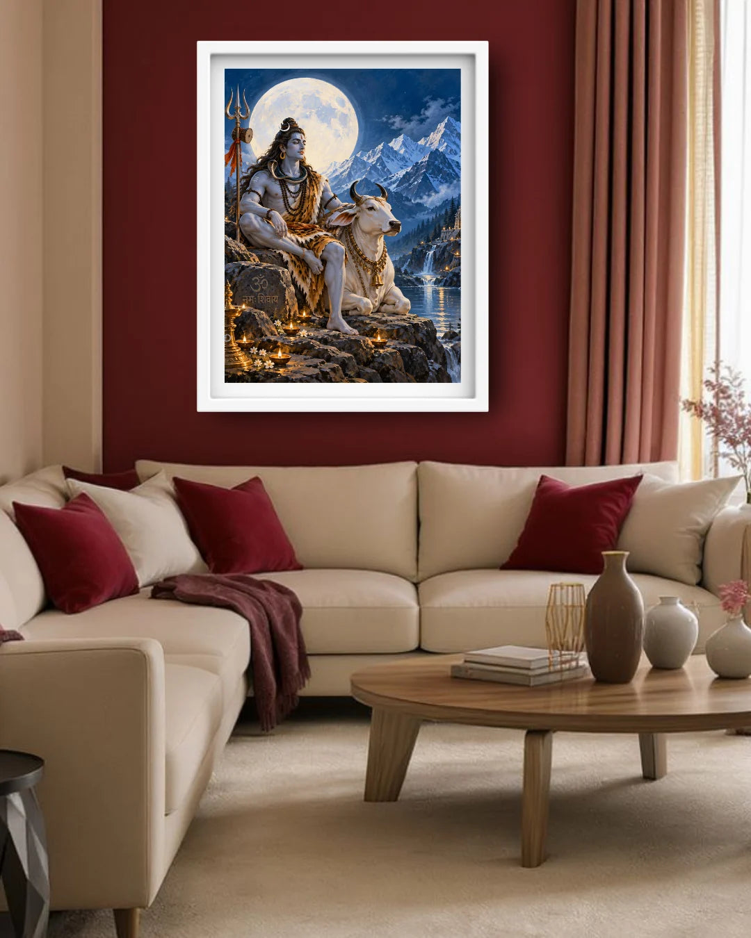 Lord Shiva with Nandi – Wall Art Canvas