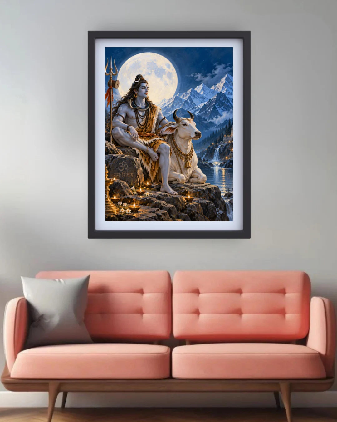 Lord Shiva with Nandi – Wall Art Canvas
