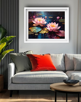 Lotus Flower Night Art - Wall Art Canvas WallArtVibes