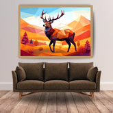 Majestic Deer Canvas Wall Art Displayed Above Dining Table