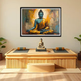 Meditation figure modern colorful wall art canvas painting for living room decor