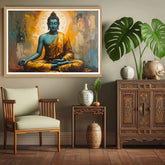 Meditation figure modern framed wall decor