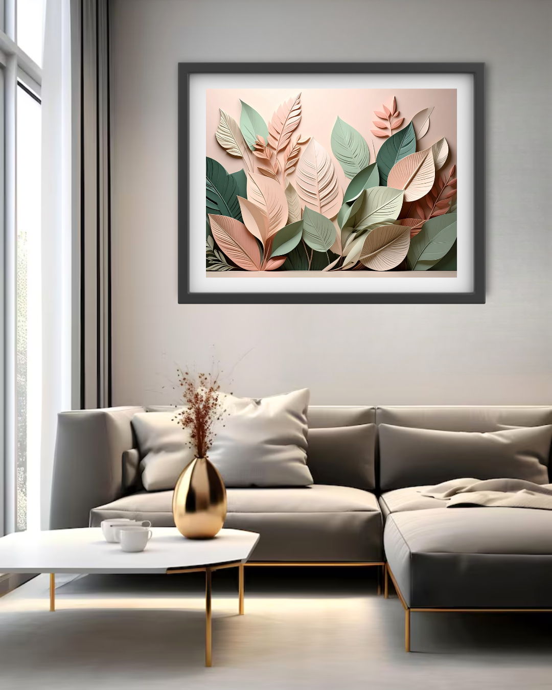 Minimal Botanical Leaves Art - Wall Art Canvas WallArtVibes
