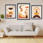 Minimalist neutral abstract shapes canvas wall art
