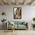 Modern architectural wall art with urban staircase design