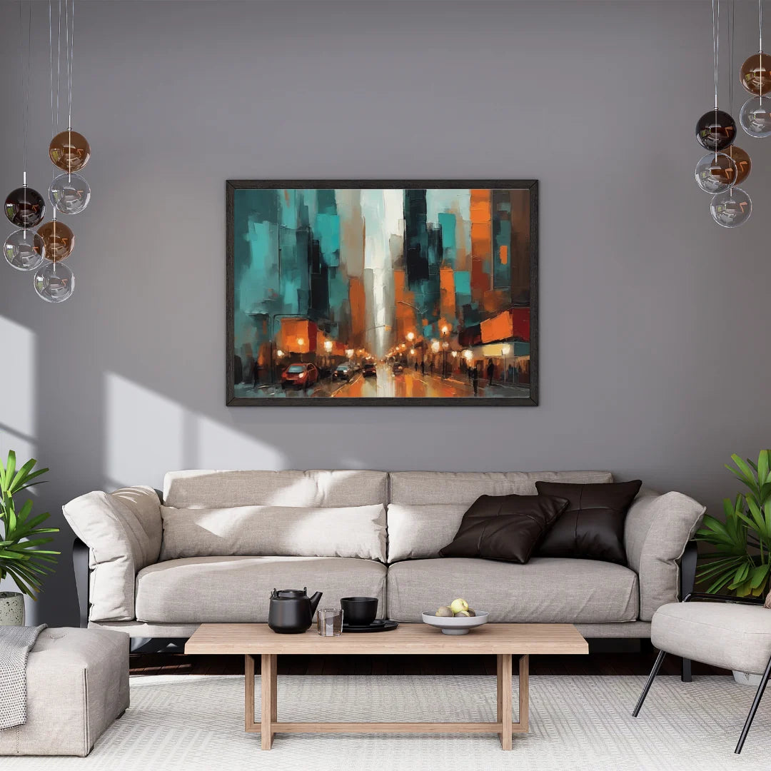 Modern city canvas wall art for contemporary home decor