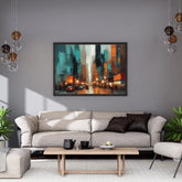 Modern city canvas wall art for contemporary home decor