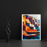 Modern geometric canvas art for contemporary home decor