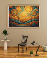 Modern golden abstract wall decor