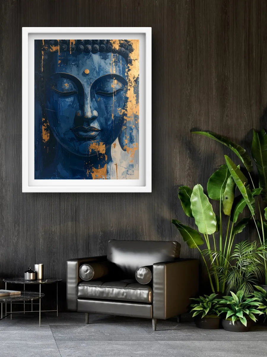 Modern serene face portrait wall decor