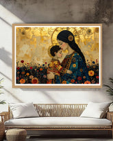 Mother and child modern art wall art canvas painting for living room decor