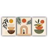 Boho botanical abstract Neutral boho botanical canvas