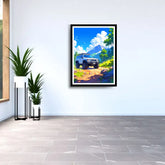 Off road jeep mountain trail wall art canvas painting
