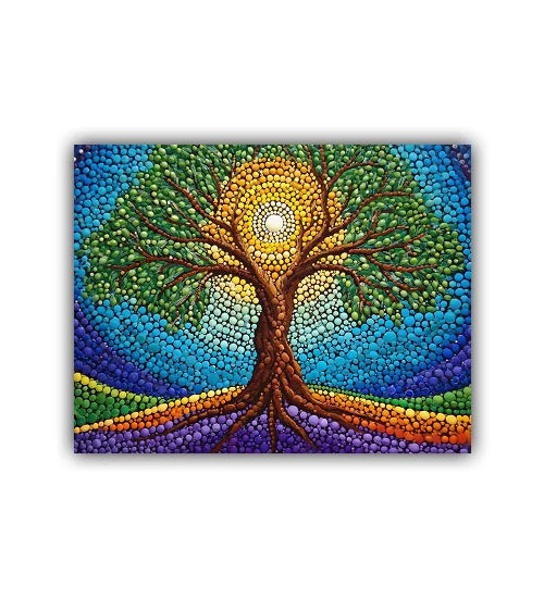 Vibrant Tree of Life painting symbolizing growth and harmony

