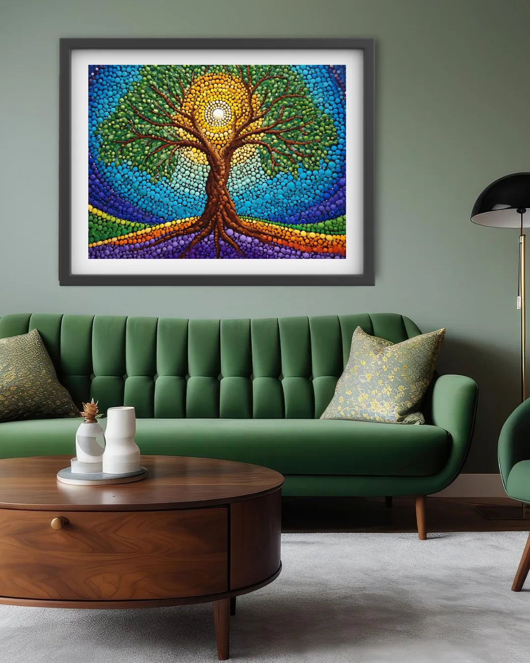 Modern Tree of Life wall art painting for elegant home decor
