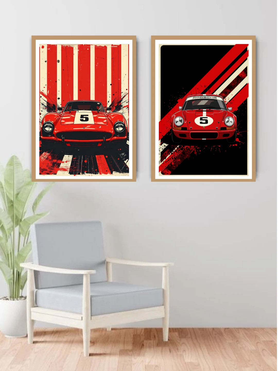 Retro muscle car racing with bold red design