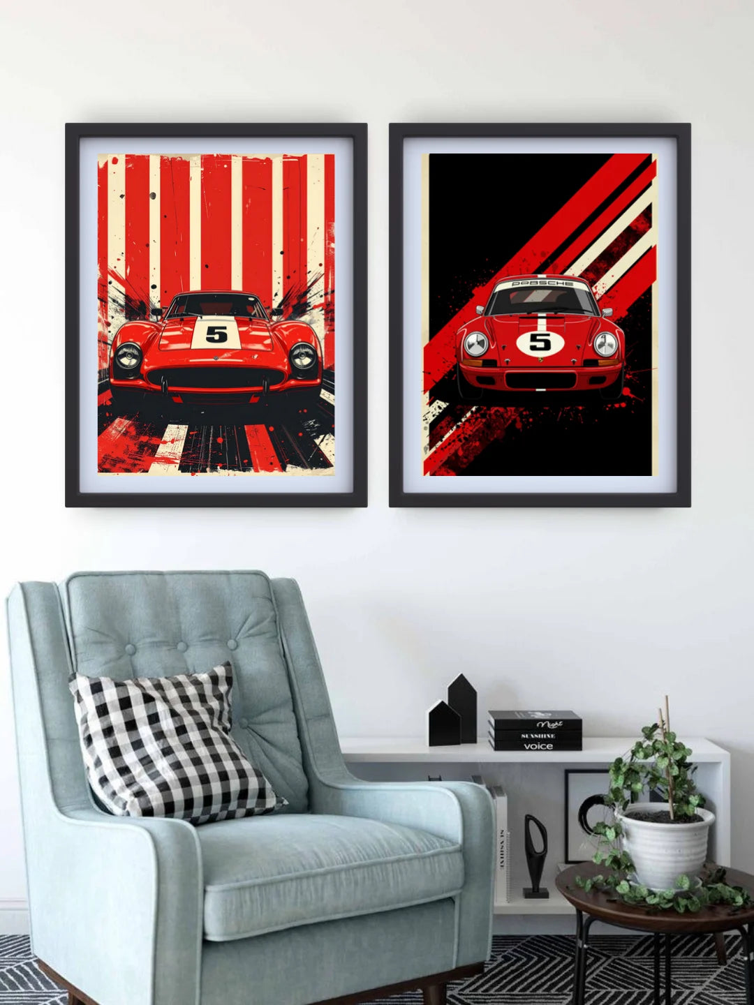 Nostalgic retro muscle car racing illustration