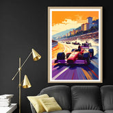 Vintage travel landscape in retro style
