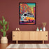 Retro van city street wall art canvas painting

