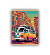 Retro van street art style canvas wall art painting
