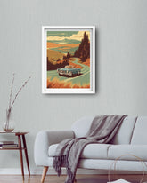 Retro harmony wall painting with flowing artistic rhythm