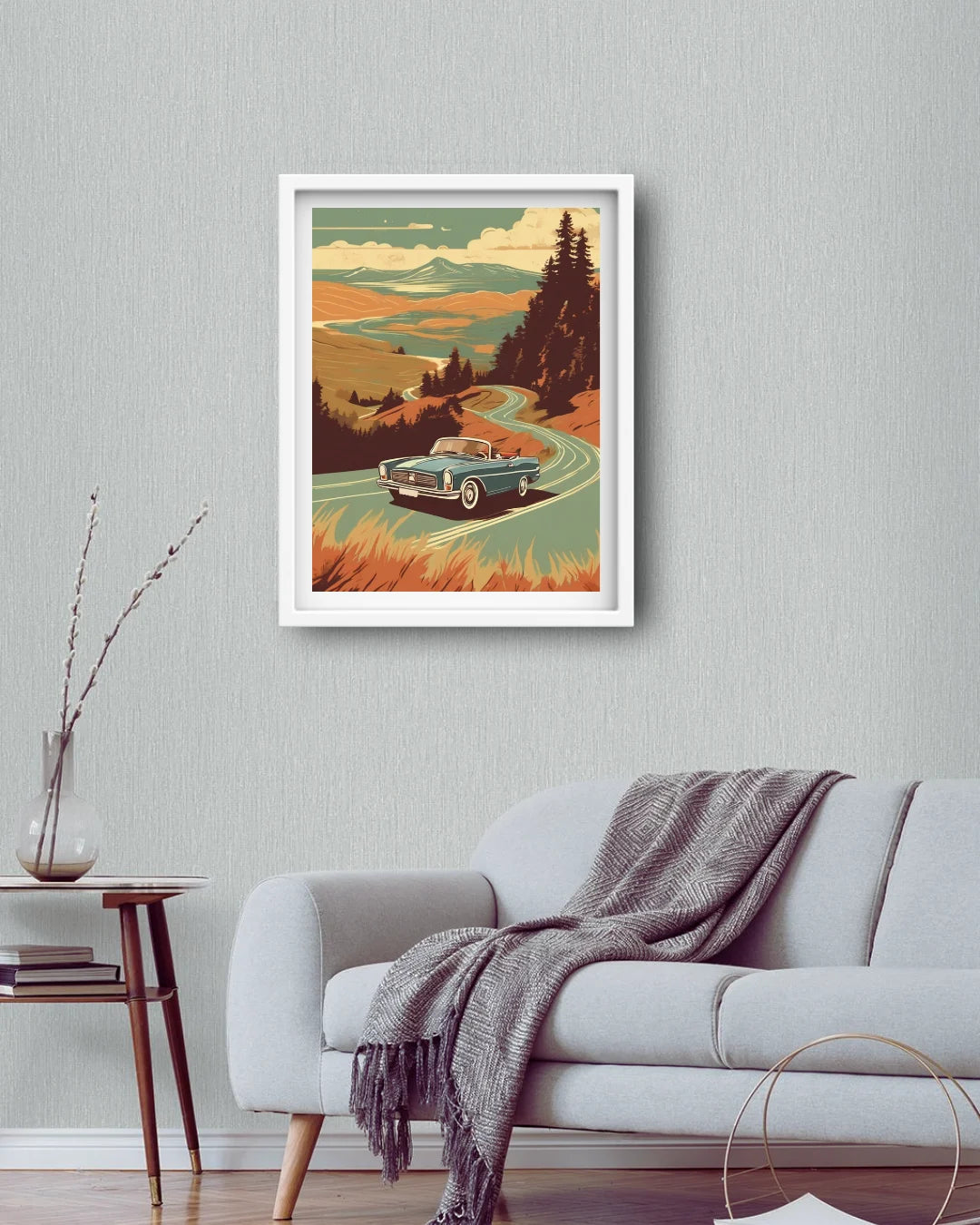 Retro harmony wall painting with flowing artistic rhythm