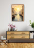 Golden city street wall art canvas painting
