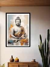 Seated meditation figure modern wall art canvas painting for living room decor