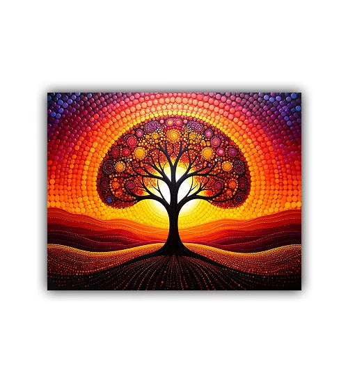 Colorful Tree of Life painting symbolizing growth and harmony
