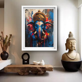 Spiritual elephant contemporary wall art for meditation room