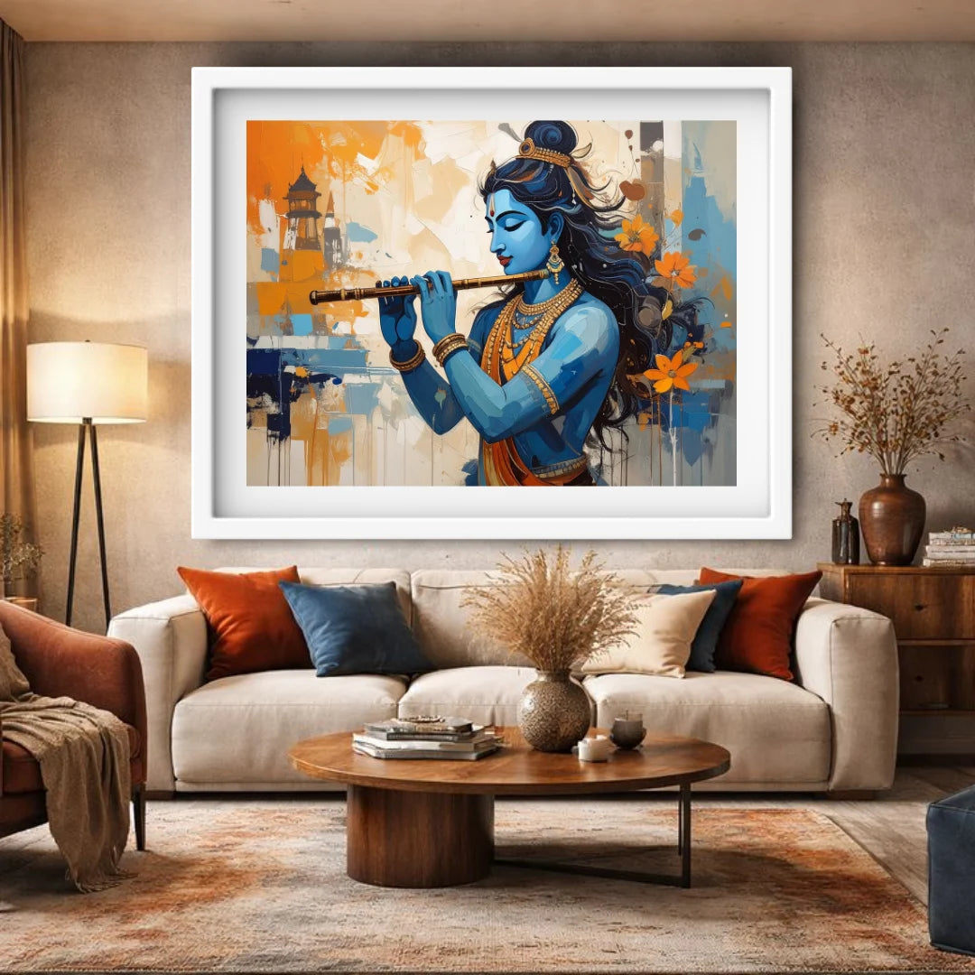 Spiritual flute figure contemporary wall art