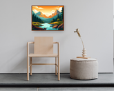 Mountain valley landscape wall art canvas painting
