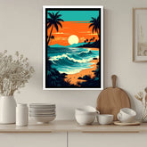 Sunset seascape canvas wall art painting

