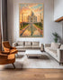 Taj Mahal wall art canvas in modern living room decor